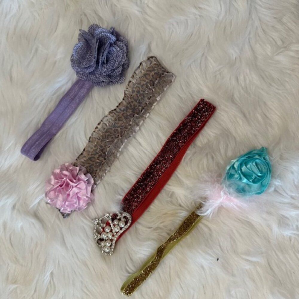 Bundle (4) of Variety Styles of FOE Headbands  HB8296  Handmade NWT Boutique